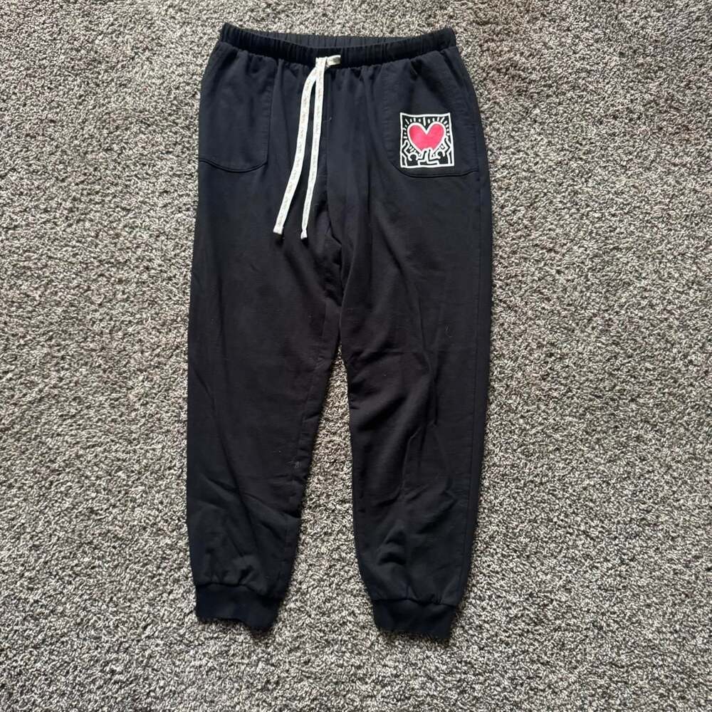 Keith Haring Red Heart Graphic Jogger Sweatpants